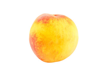 Fresh peach fruits isolated on white background
