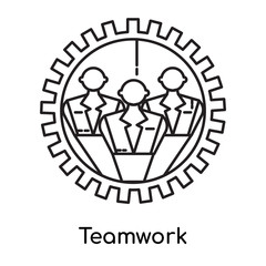 Teamwork icon vector sign and symbol isolated on white background, Teamwork logo concept