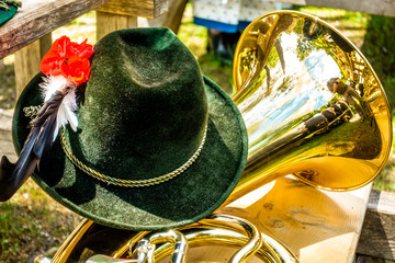 part of a typical bavarian brass instrument