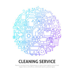 Naklejka premium Cleaning Service Circle Concept