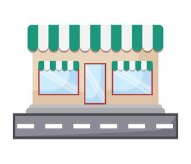 shop icon over white background, colorful design. vector illustration