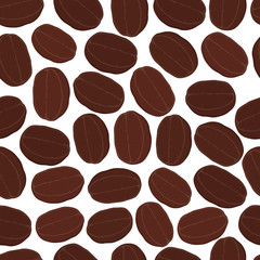 Vector seamless pattern of coffee beans, robusta