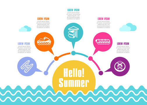 Summer icon . Summertime, vacation infographics