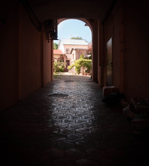 Vintage Italian alleys. Summer, sunny day