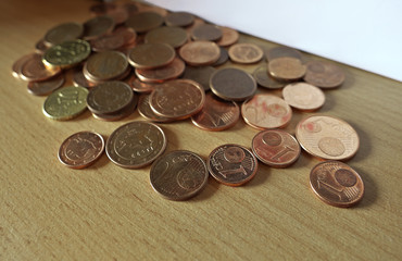 Euro coins.
