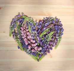 Heart with lilac flowers