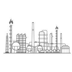 Petrochemical factory - manufacturing plant of chemical industry