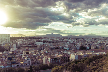 Evening city, Alicante Spain.