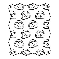 abstract frame with cute lion pattern over white background, vector illustration