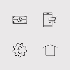 Shopping And E Commerce outline vector icons set