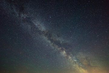 Galaxy The Milky Way in the night sky with stars. A view of the open space. Long exposure.