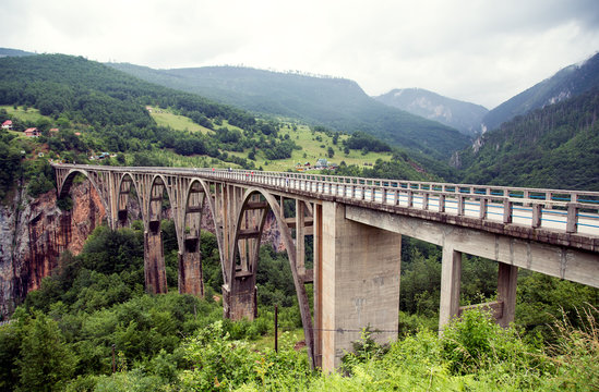 Djurdjevica bridge over the river Tara.Montenegro