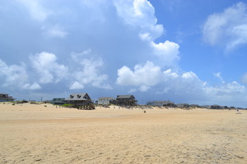 Beach front properties along the ocean front near Kill Devil Hills, Outer Banks, North Carolina