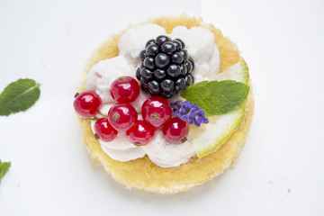 cake with black berries and cream gluten free