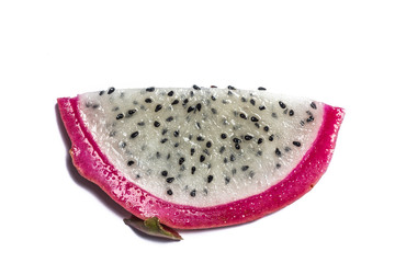 Dolly shot of dragon fruit on white background