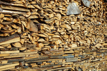 Billets from chopped firewood