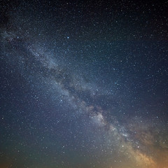 Galaxy The Milky Way in the night sky with stars. A view of the open space. Long exposure.