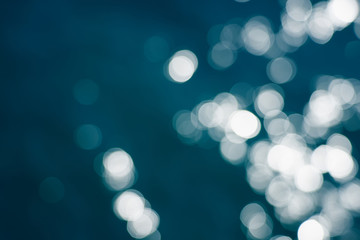 Blue sea water bokeh. 