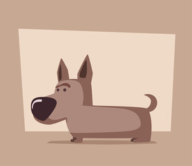 Cute funny dog. Cartoon vector illustration. Pet character
