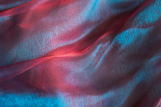 close up dark blue and red fabric