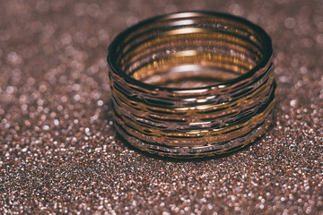 Gold ring background filtered