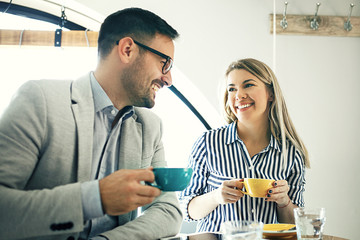 Love Couple in Cafe