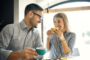 Love Couple in Cafe