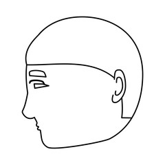 profile man head icon over white background, vector illustration
