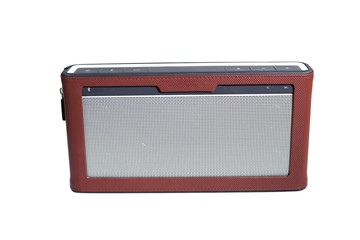 Red Portable bluetooth speaker isolated on white background