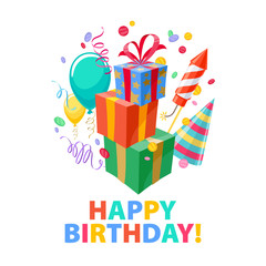 Happy birthday - celebration party carnival festive background.