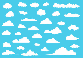 Cloud vector set - obrazy, fototapety, plakaty