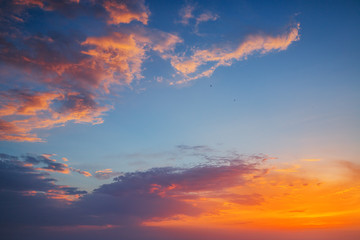 Sunset romantic sky clouds