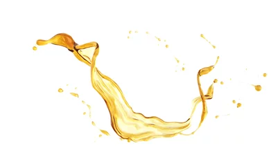 Fotobehang Olive or engine oil splash isolated on white background © Anusorn