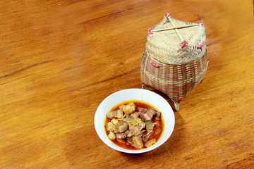 Northern Thailand local dish called Gaaeng Hang Laeh Moo is a Northern Style Hang Lay Curry with...