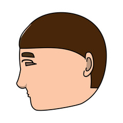 profile man head icon over white background, vector illustration