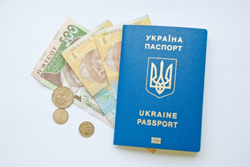 ukrainian biometric passport with money