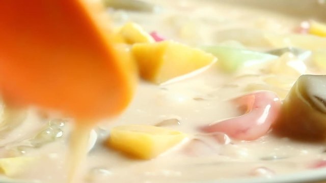 Thai dessert in coconut milk or Lod Chong 