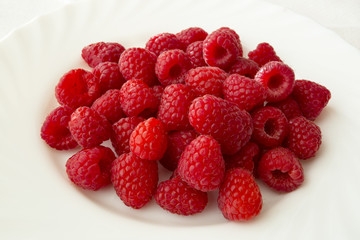 raspberry on white background