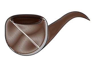 smoking pipe icon over white background, vector illustration