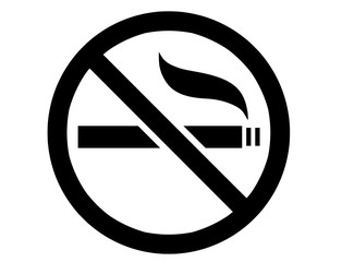 Vector artistic pen and ink drawing illustration of no smoking sign or symbol.