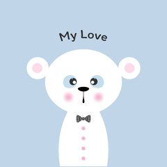 Cute cartoon bear and inscription my love.