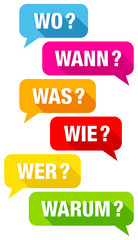 Sprechblasen Fragen Flat