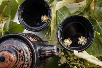 Linden tea and flowers.