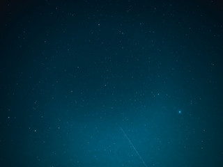 night sky with small star and special seeing leonids meteor from northeast on november 18,2017