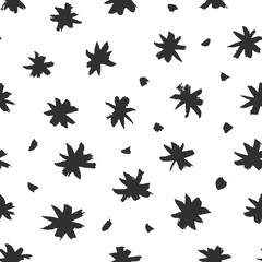Obraz na płótnie Canvas Vector creative seamless pattern with hand drawn brush snowflakes