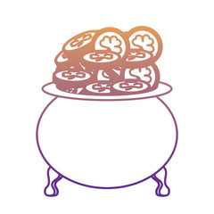 pot of gold with coins over white background, vector illustration