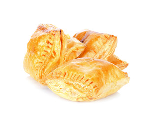 Pineapple pie on white background