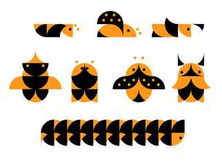 Nursery childish insects. Decorativ Style, Trendy Textile, Wallpaper, Wrapping, Kids Apparel Design. Vector illustration.