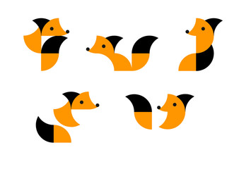 Nursery Childish with playing foxes. Decorativ Style Trendy Textile, Wallpaper, Wrapping Paper, Kids Apparel Design. Vector illustration.