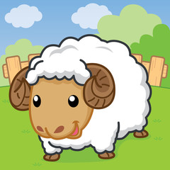 sheep cartoon, cute cartoon, cute vector